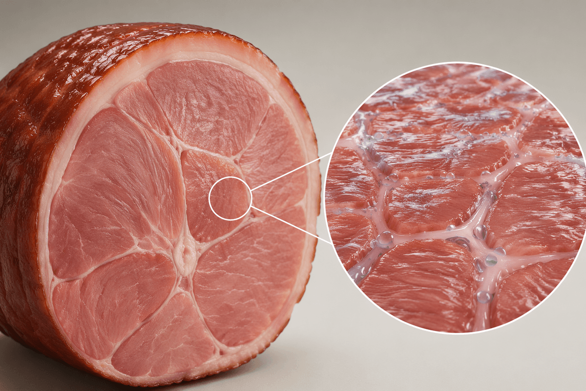 Protein content swings with water and curing
