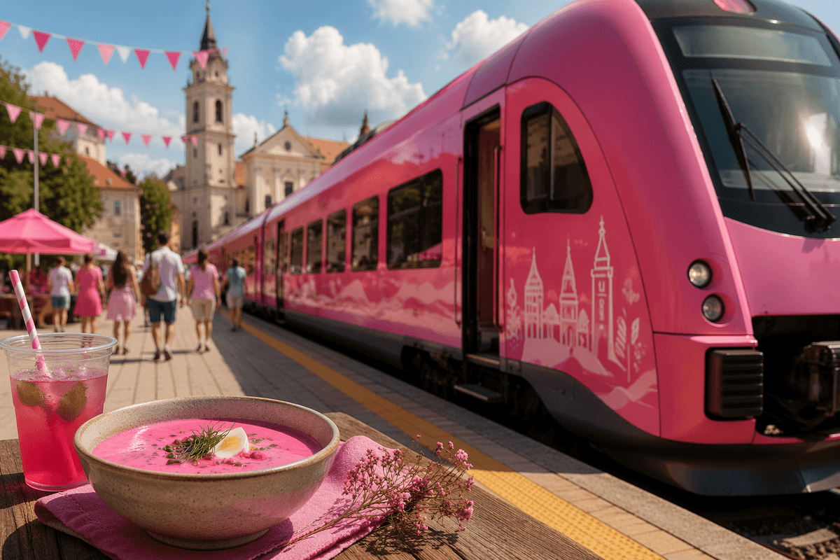 Lithuania Launches a Pink Train for the Summer Cold Soup Festival